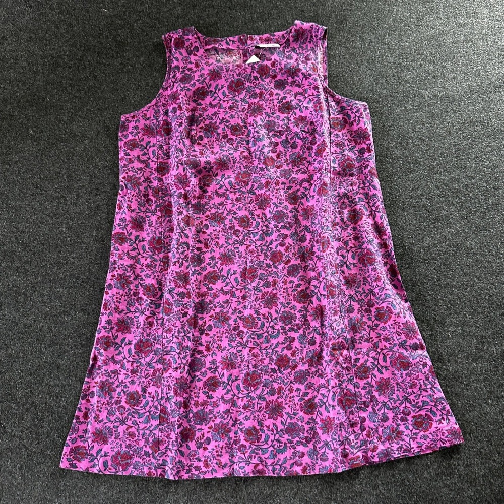 J. Jill Love Linen Floral Paisley‎ Sleeveless Shift Dress Pink Purple Petite LP